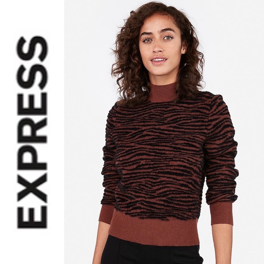 NWT {EXPRESS} x Negin Mirsalehi Fuzzy Mock Sweater